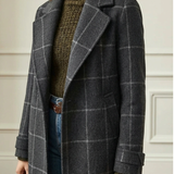 AVA | Kariran dolg plašč po meri