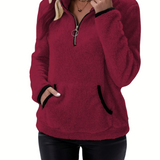 Rosely | Pulover iz Borg flisa s polnim zadrgo