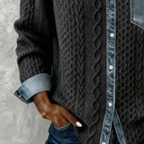 Srajca z dolgimi rokavi in denim podrobnostmi