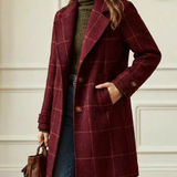 AVA | Kariran dolg plašč po meri