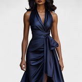 Ema - Svečana satenasta obleka z volančki