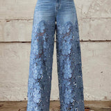 Britta | Ženske kavbojke z čipko in patchworkom