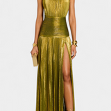 Emma - Kinnitatud Metallne Kleidiga Avatud Seljaosa ja Kõrge Lõhik