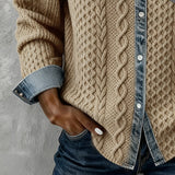 Srajca z dolgimi rokavi in denim podrobnostmi