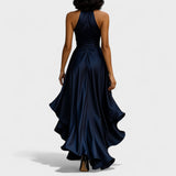 Ema - Svečana satenasta obleka z volančki