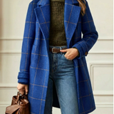 AVA | Kariran dolg plašč po meri