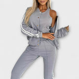 Ženski Športni Komplet: Jakna, Telovnik in Hlače za Prosti Čas