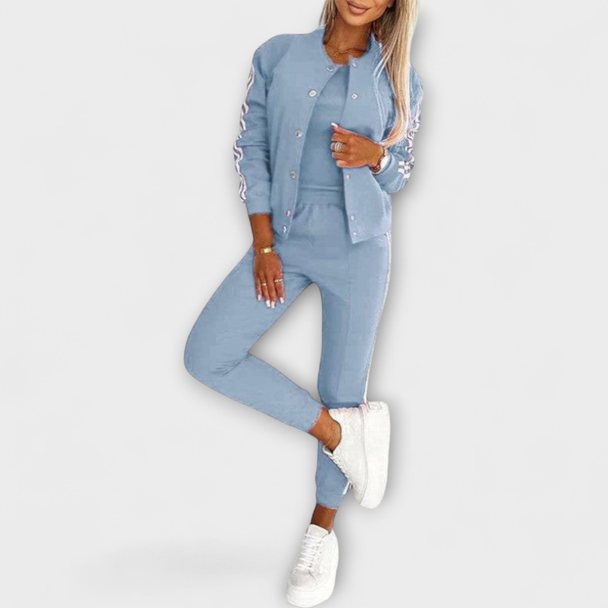 Ženski Športni Komplet: Jakna, Telovnik in Hlače za Prosti Čas