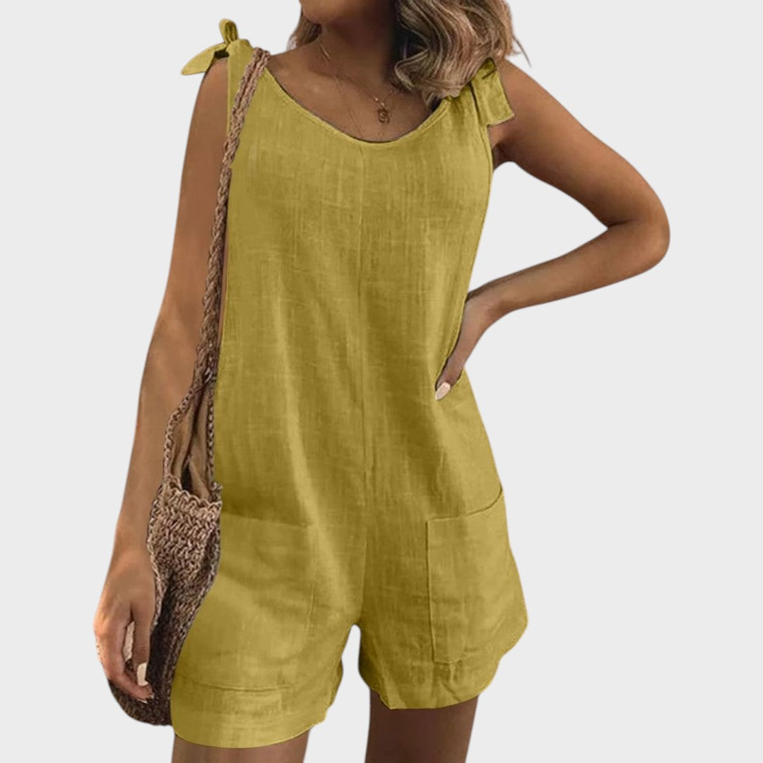 Petra - Kombinezon z vezalkami na ramenih in žepi