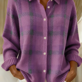 Anna™ | Pleten cardigan s karo vzorcem