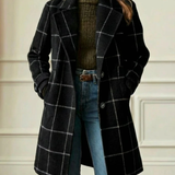 AVA | Kariran dolg plašč po meri