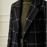 AVA | Kariran dolg plašč po meri