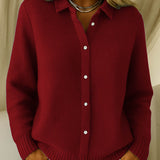 Sigrun | Klasičen Pleteni Kardigan s Gumbi