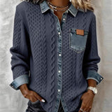 Srajca z dolgimi rokavi in denim podrobnostmi