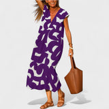 Magdalena - Dolga Obleka z Umetniškim Motivi