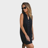 Andrea - Elegantna brezrokavna obleka