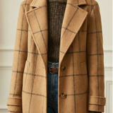 AVA | Kariran dolg plašč po meri