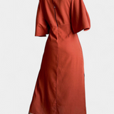 Natalija - Sproščena obleka z V-izrezom in sprednjim vozlom