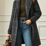 AVA | Kariran dolg plašč po meri