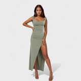 Constança - Elegantna dolga obleka z odprtim hrbtom