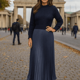 Michelle | Maxikleid z Jerseyjem in nabranim krilom