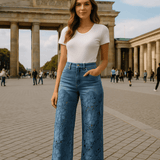 Britta | Ženske kavbojke z čipko in patchworkom