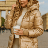 Nolwen | Stilski zimski plašč s kapuco in oblazinjenjem