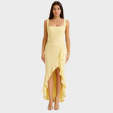 Krista - Elegantna korzetna obleka z nabranimi detajli