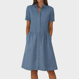 Nada – Ohlapna Denim Obleka