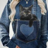 Irina | Eleganten pulover za ženske z igrivim motivom mačke