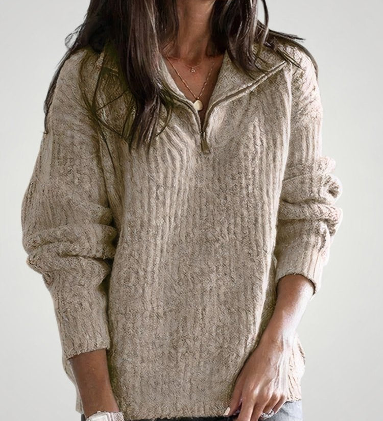 Adelina | Eleganten pulover z zadrgo za udobje