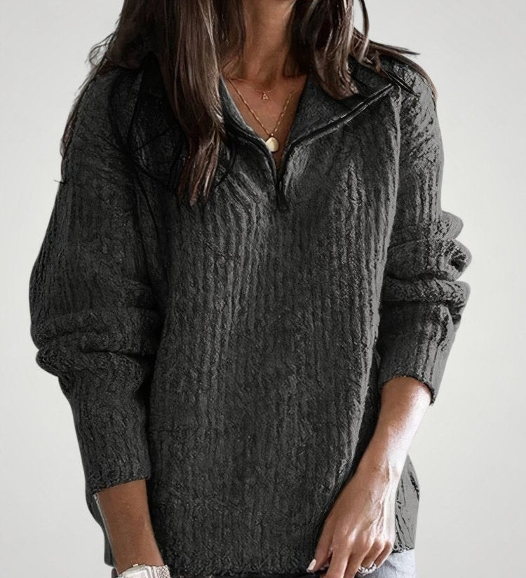 Adelina | Eleganten pulover z zadrgo za udobje