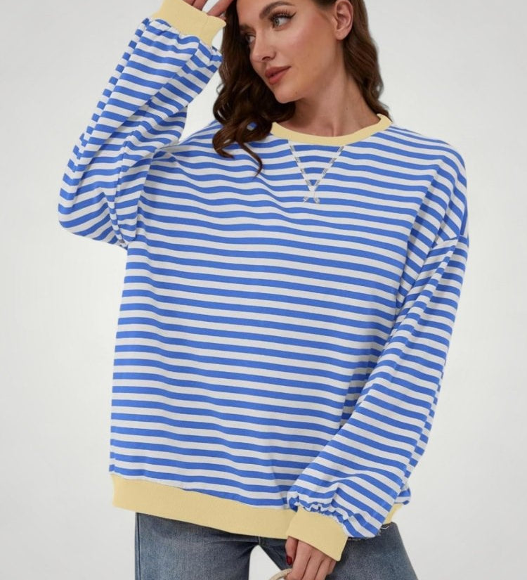 Ilsa | Črtast Oversized Pulover za Udobje