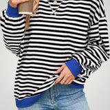 Ilsa | Črtast Oversized Pulover za Udobje