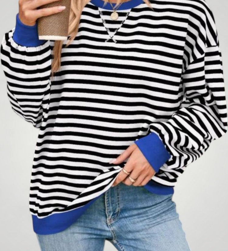 Ilsa | Črtast Oversized Pulover za Udobje