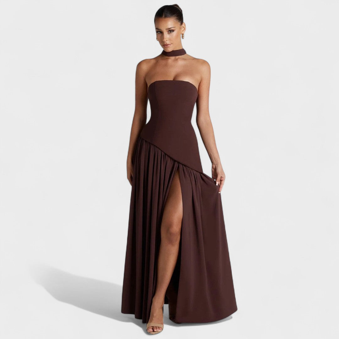 Hana - Elegantna dolga obleka s sofisticiranim krojem