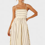 Isabel - Dolga črtasta obleka