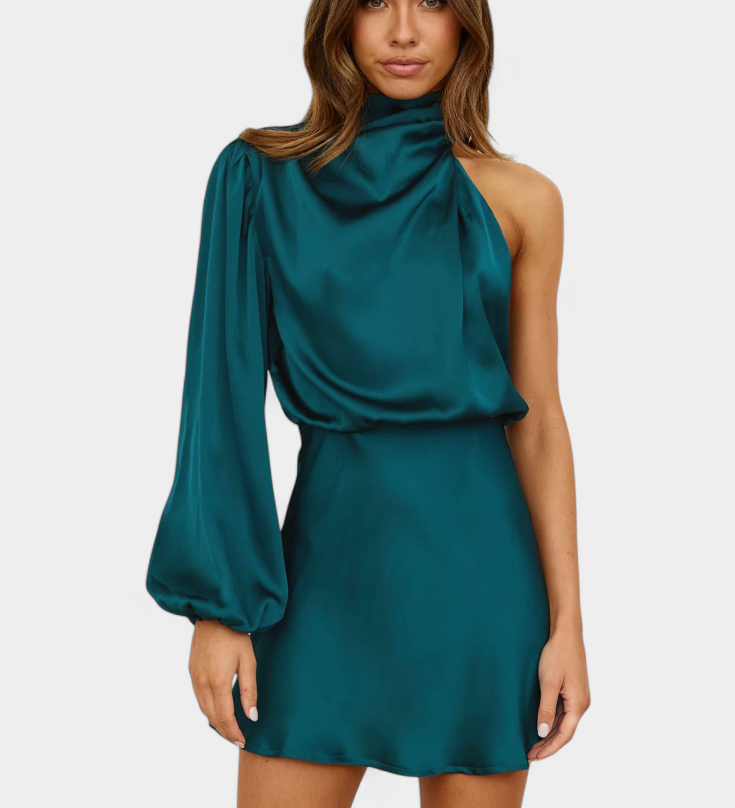 Mara - Mini kleit ühe õla drapeeringuga