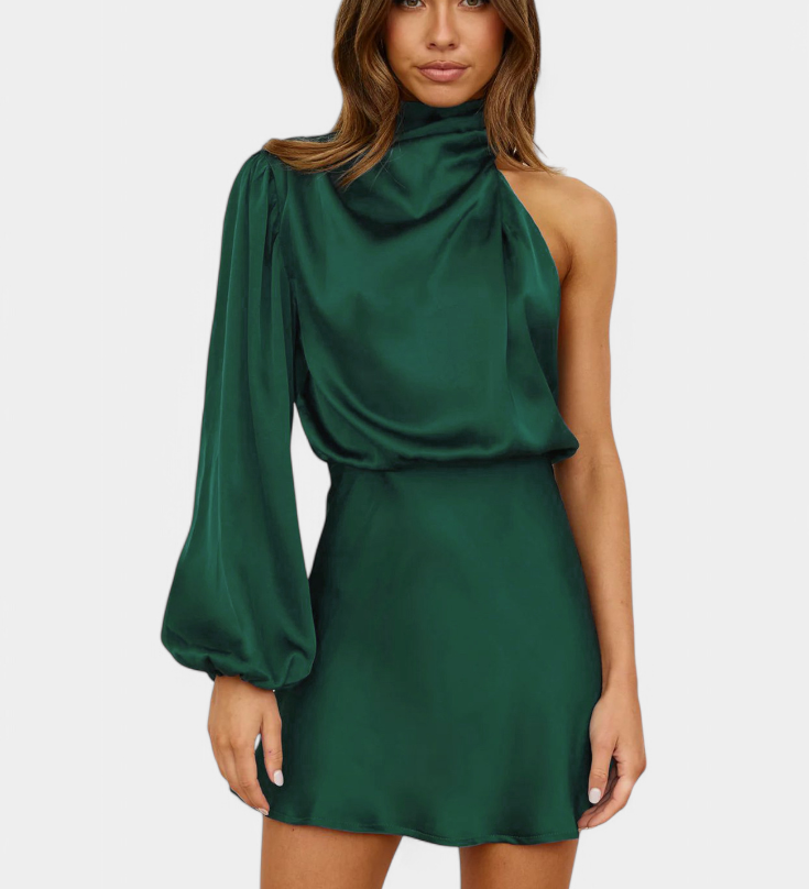 Mara - Mini kleit ühe õla drapeeringuga