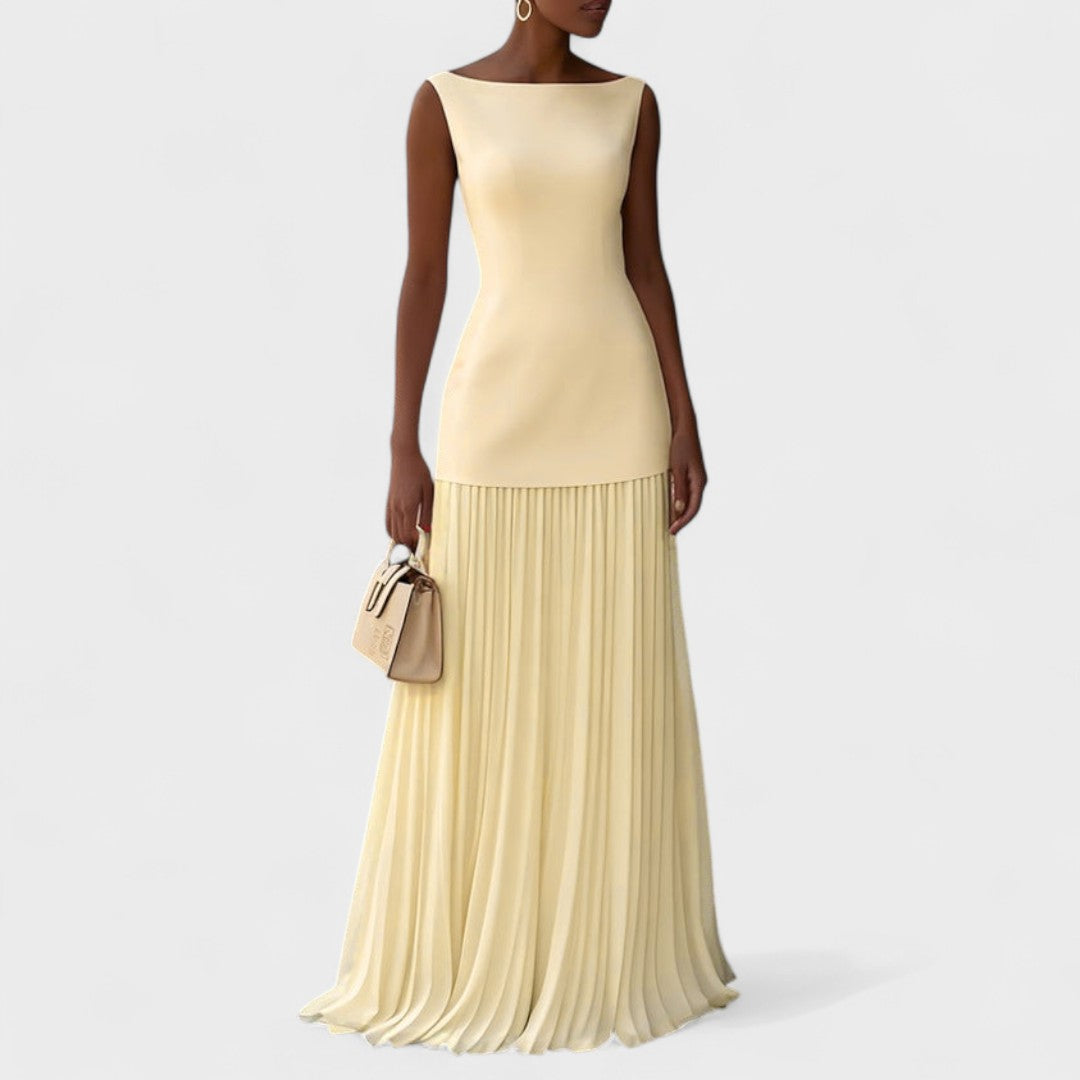 Jelena - Luksuzna dolga brezrokavnik obleka