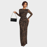 Antonija - Elegantna dolga obleka z dolgimi rokavi