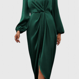 Giada - Elegantne Pikk Kleit V-avaga ja Küljelõhkega