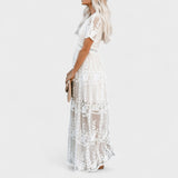 Marinka - Elegantna Dolga Boho Obleka z Čipko