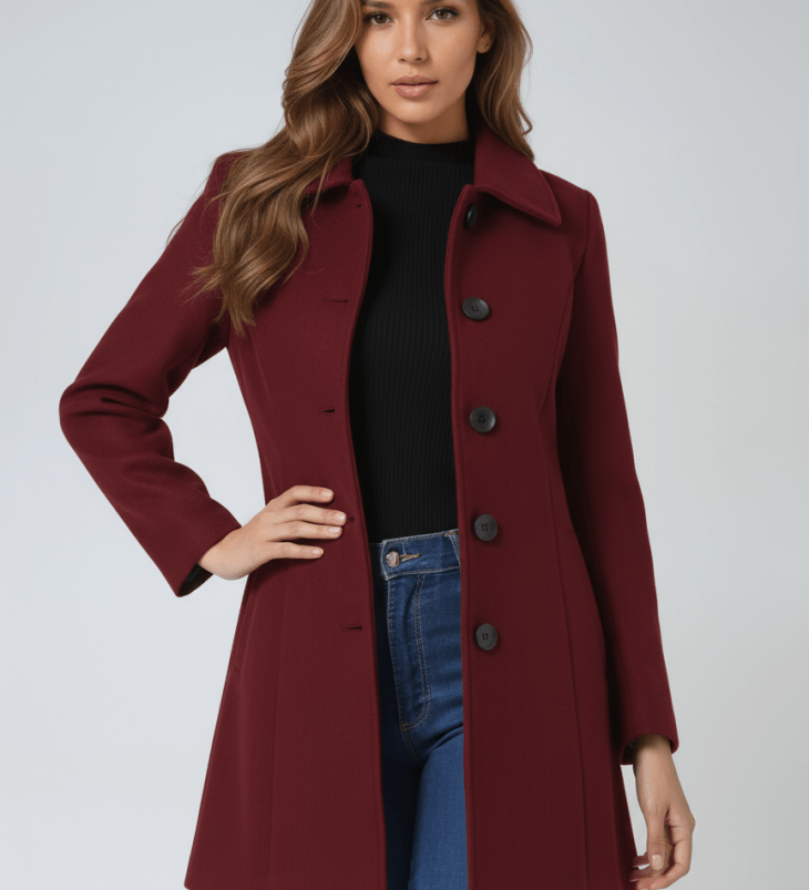 Helena | Ženski zimski plašč s enim gumbom