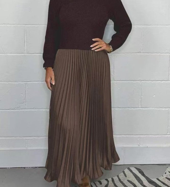 Michelle | Maxikleid z Jerseyjem in nabranim krilom