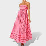 Isabel - Dolga črtasta obleka