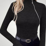 Caren | Asimetričen pulover z zadrgo za ženske