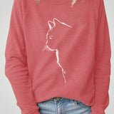 Dörte | Udoben pulover s čudovitim tiskom mačke