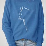 Dörte | Udoben pulover s čudovitim tiskom mačke