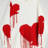 Fenja | Barvit pulover z motivom srca za ženske